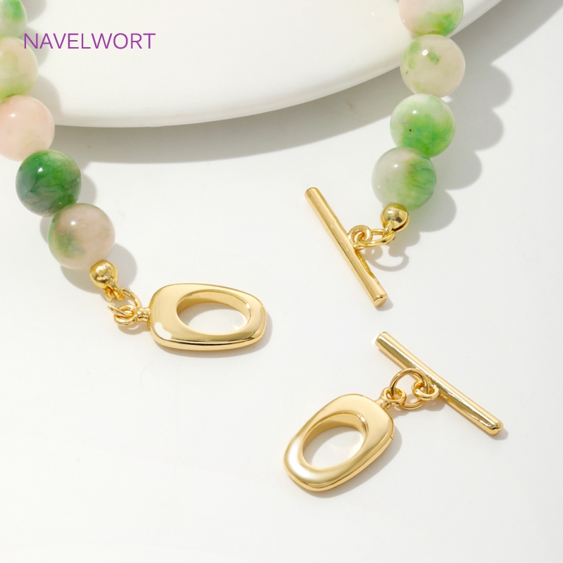 Toggle Clasp Gold - 18K مطلية بالذهب النحاس غير النظامية