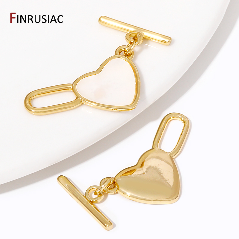 Toggle Clasp Gold - مشبك قلب من النحاس المطلي بالذهب