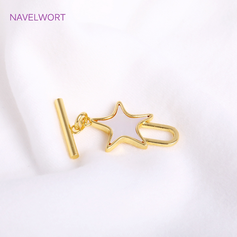 Toggle Clasp Gold - العصرية قذيفة الطبيعية الخماسي OT المشابك