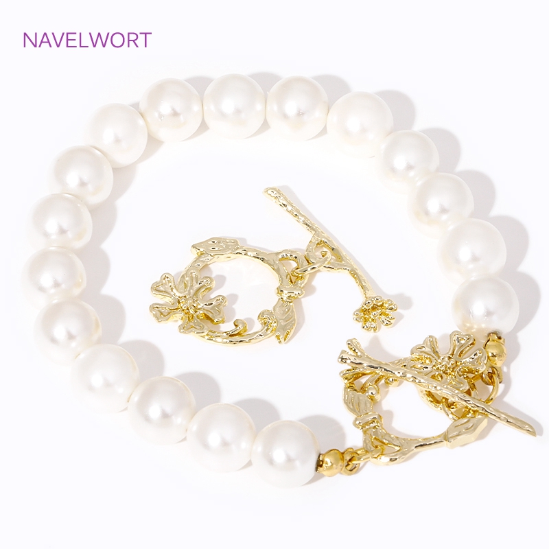Toggle Clasp Gold - العصرية 18K مطلية بالذهب زهرة فرع