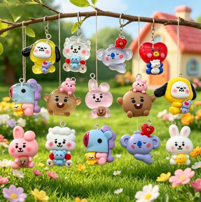 7 قطع من إكسسوارات BT21 الكرتو - مراجعة Jewelry Making Hobby وسعره