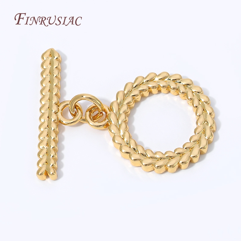 مشابك OT مجدولة على شكل سنبلة  - مراجعة Toggle Clasp Gold وسعره