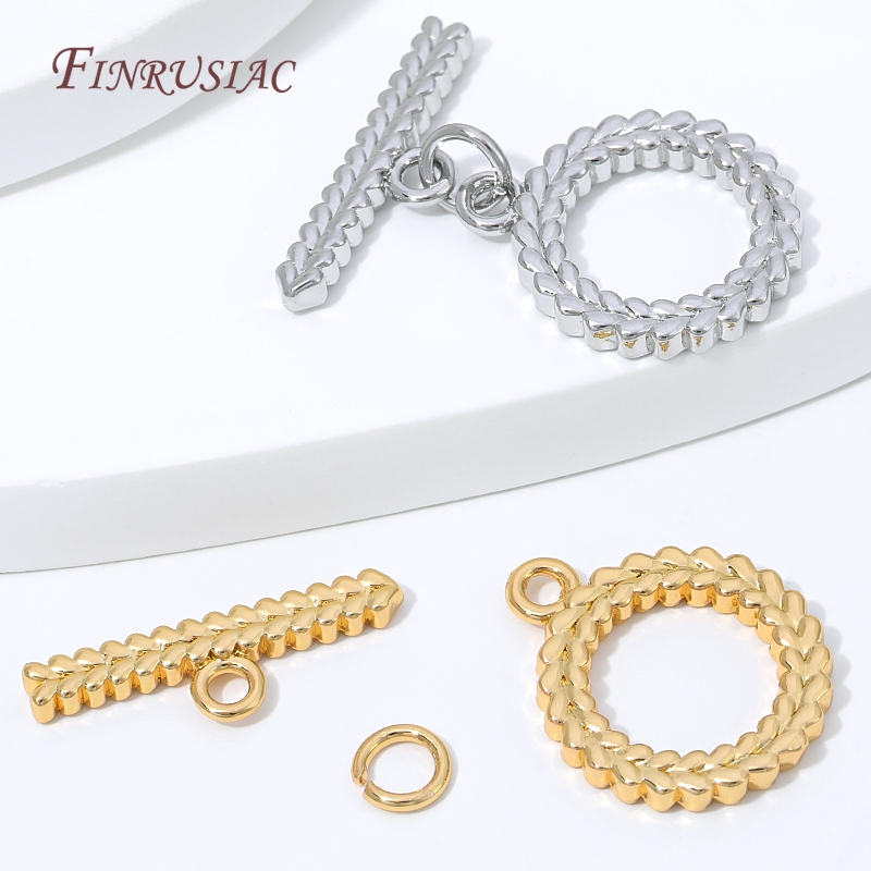 مشابك OT مجدولة على شكل سنبلة  - مراجعة Toggle Clasp Gold وسعره