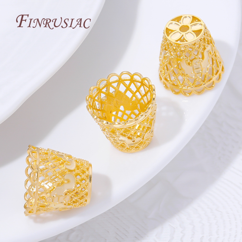 أغطية خرز ذهبية عيار 18 مطلية  - مراجعة Jewelry Making Supplies Wholesale وسعره