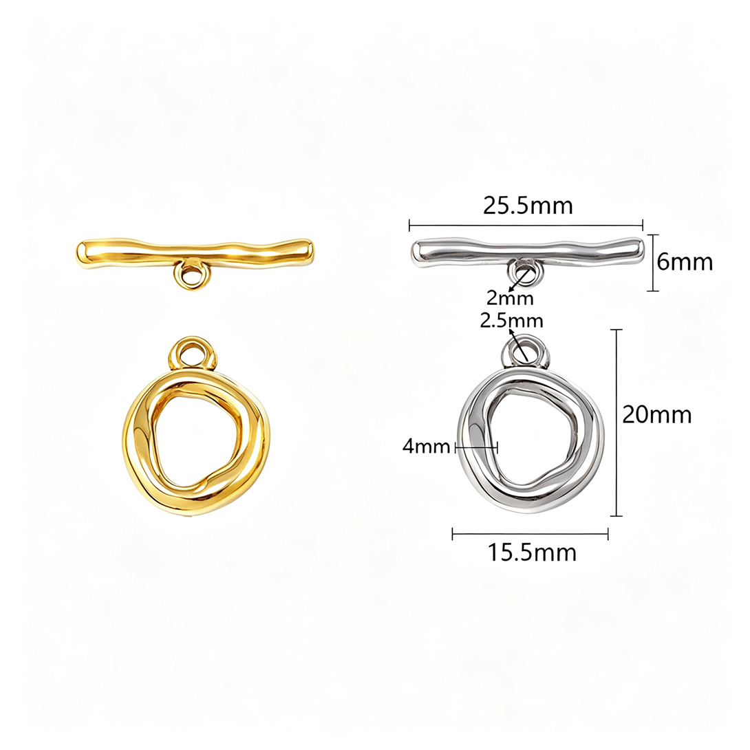 3 مجموعات من مشابك التثبيت غير - مراجعة Toggle Clasp Gold وسعره